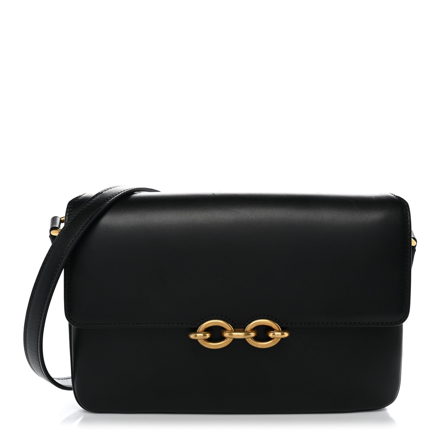 Saint Laurent Smooth Calfskin Le Maillon Satchel Black 1 of 12