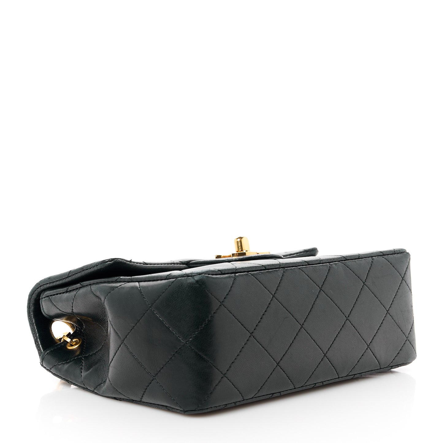 Lambskin Quilted Mini Square Flap Black