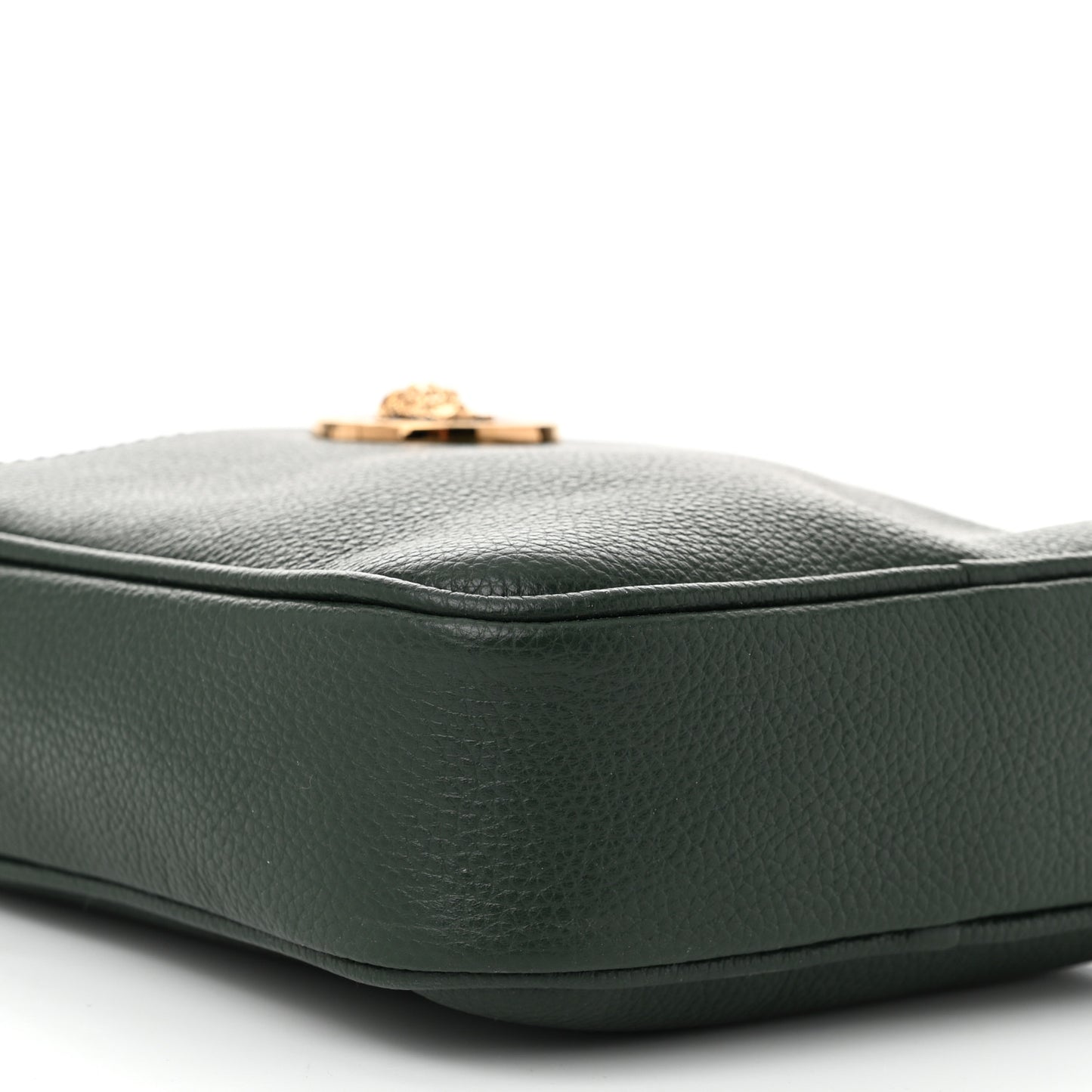 Grained Calfskin Small Medusa Messenger Bag Green