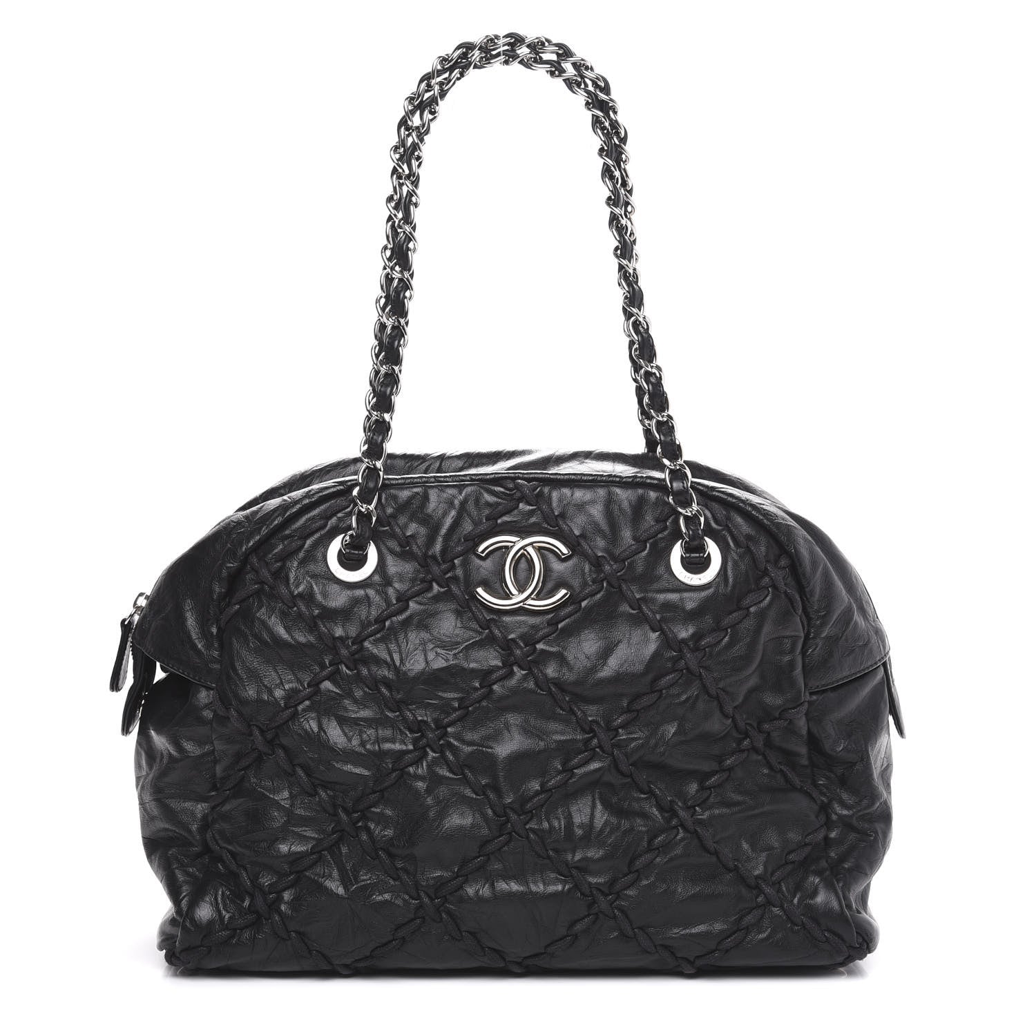 Chanel Calfskin Ultra Stitch Bowler Black 1 of 11