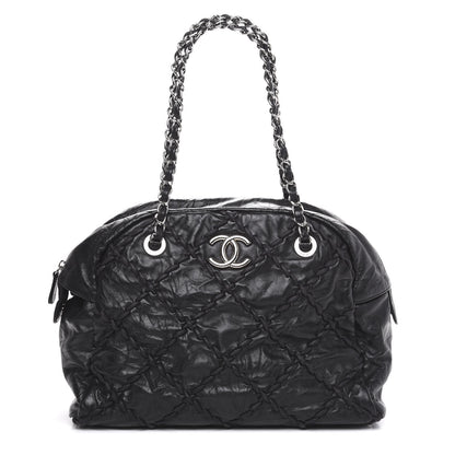 Chanel Calfskin Ultra Stitch Bowler Black 1 of 11