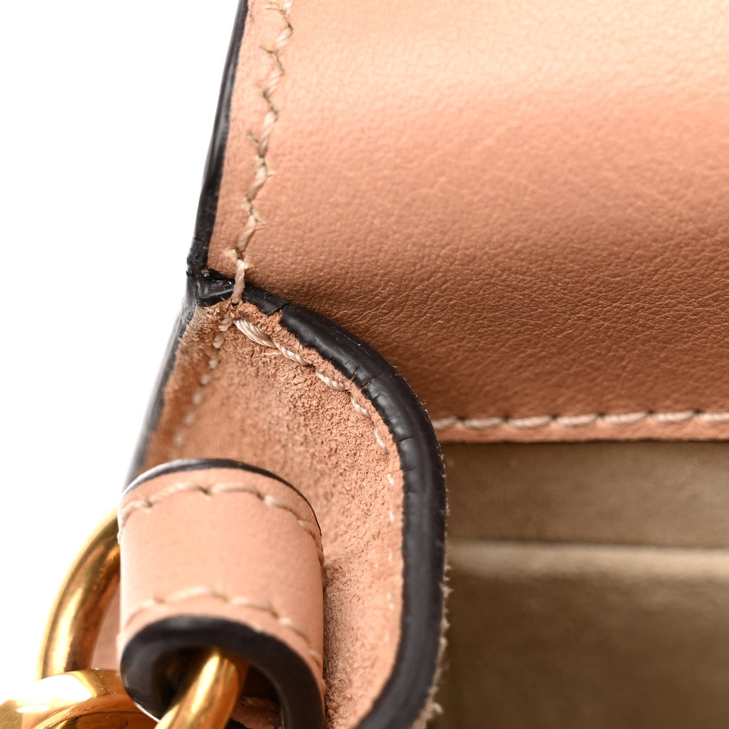 Calfskin Suede Small Nile Bracelet Bag Biscotti Beige
