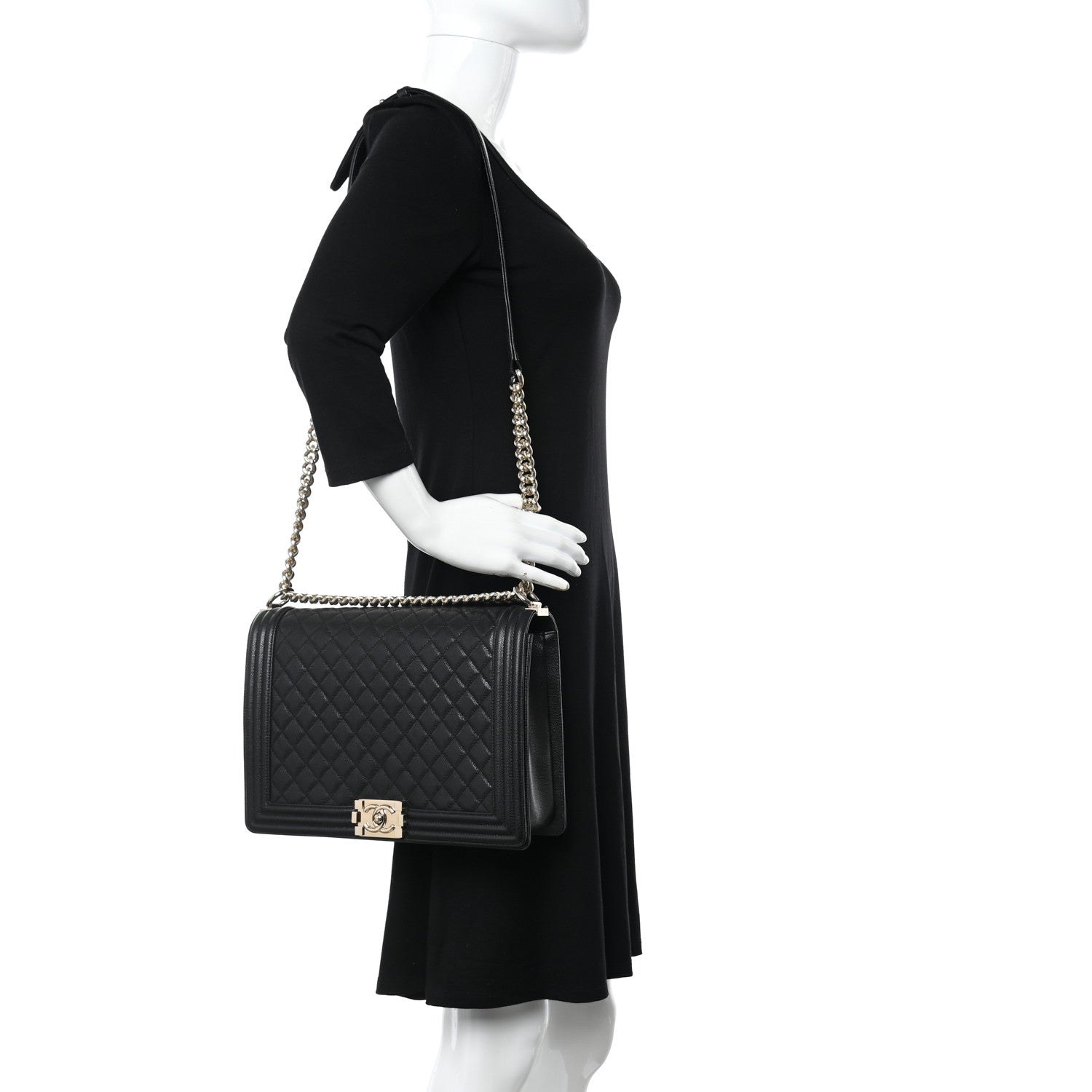 Chanel Caviar Quilted Large Boy Flap Black 2 of 9