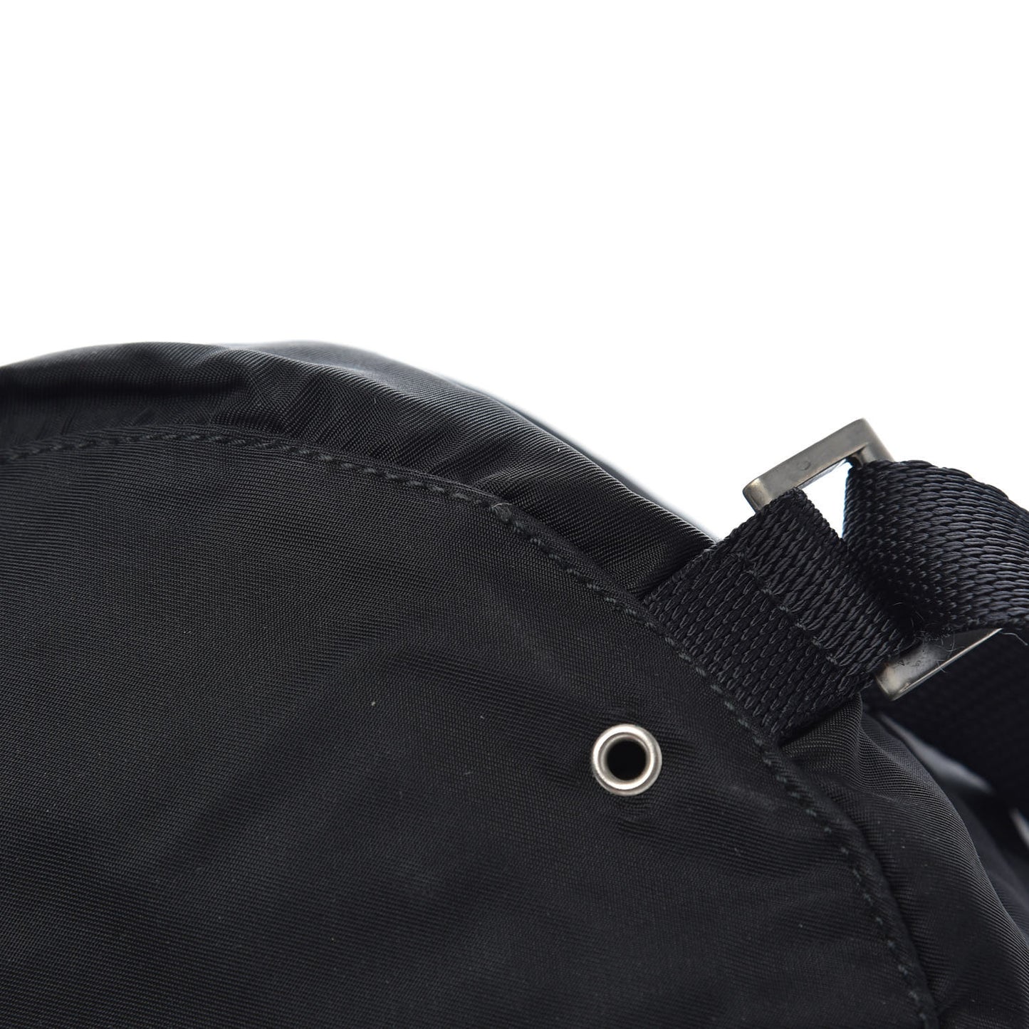 Saffiano Tessuto Nylon Vela Bucket Messenger Black