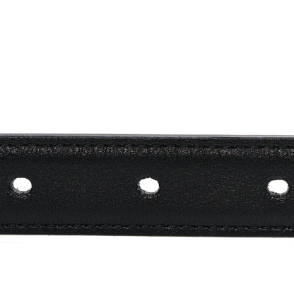 Saint Laurent Smooth Calfskin Monogram Narrow Square Buckle Belt 65 26 Black 3 of 6