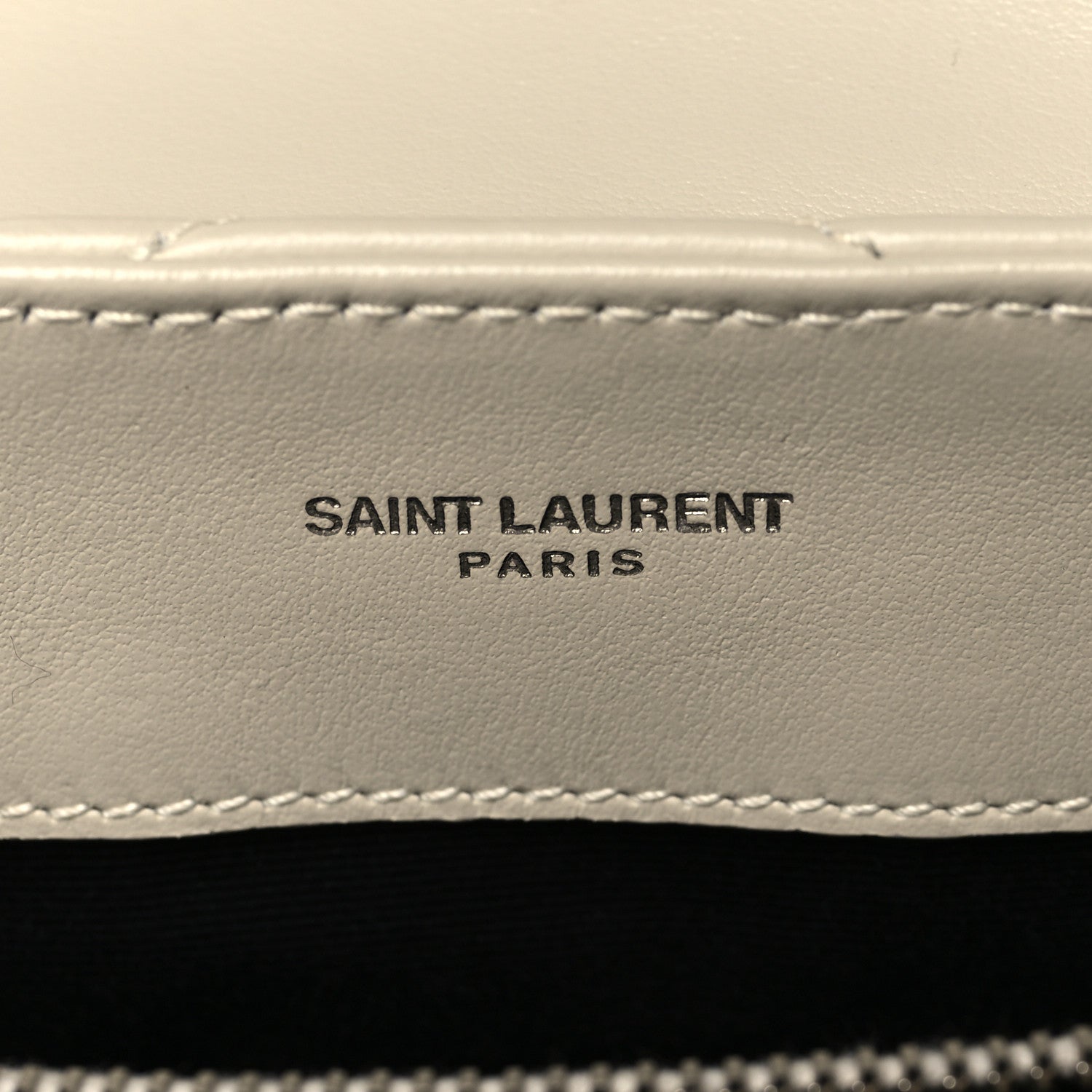 Saint Laurent Calfskin Y Quilted Monogram Small Loulou Chain Satchel Blanc Vintage 6 of 9