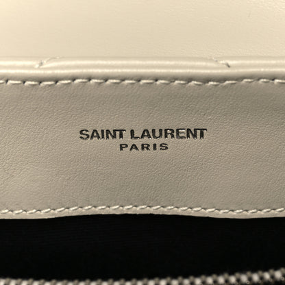 Saint Laurent Calfskin Y Quilted Monogram Small Loulou Chain Satchel Blanc Vintage 6 of 9