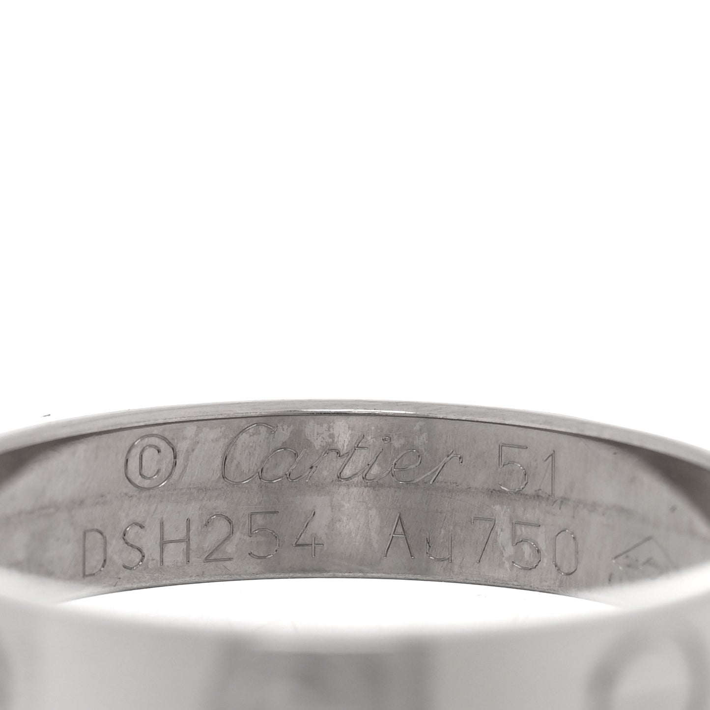 18K White Gold 3.5mm LOVE Wedding Band Ring 51 5.75