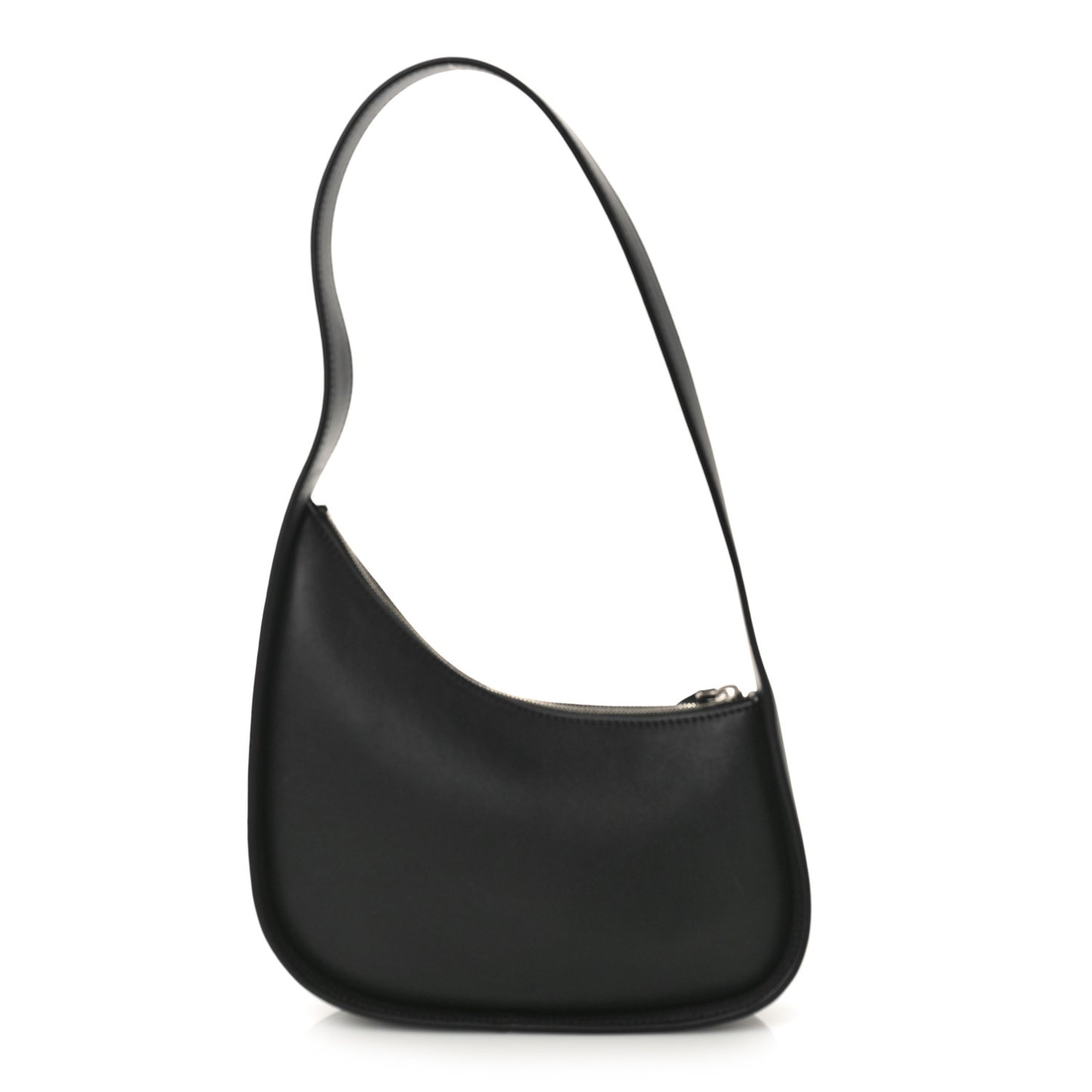 Smooth Calfskin Half Moon Shoulder Bag Black