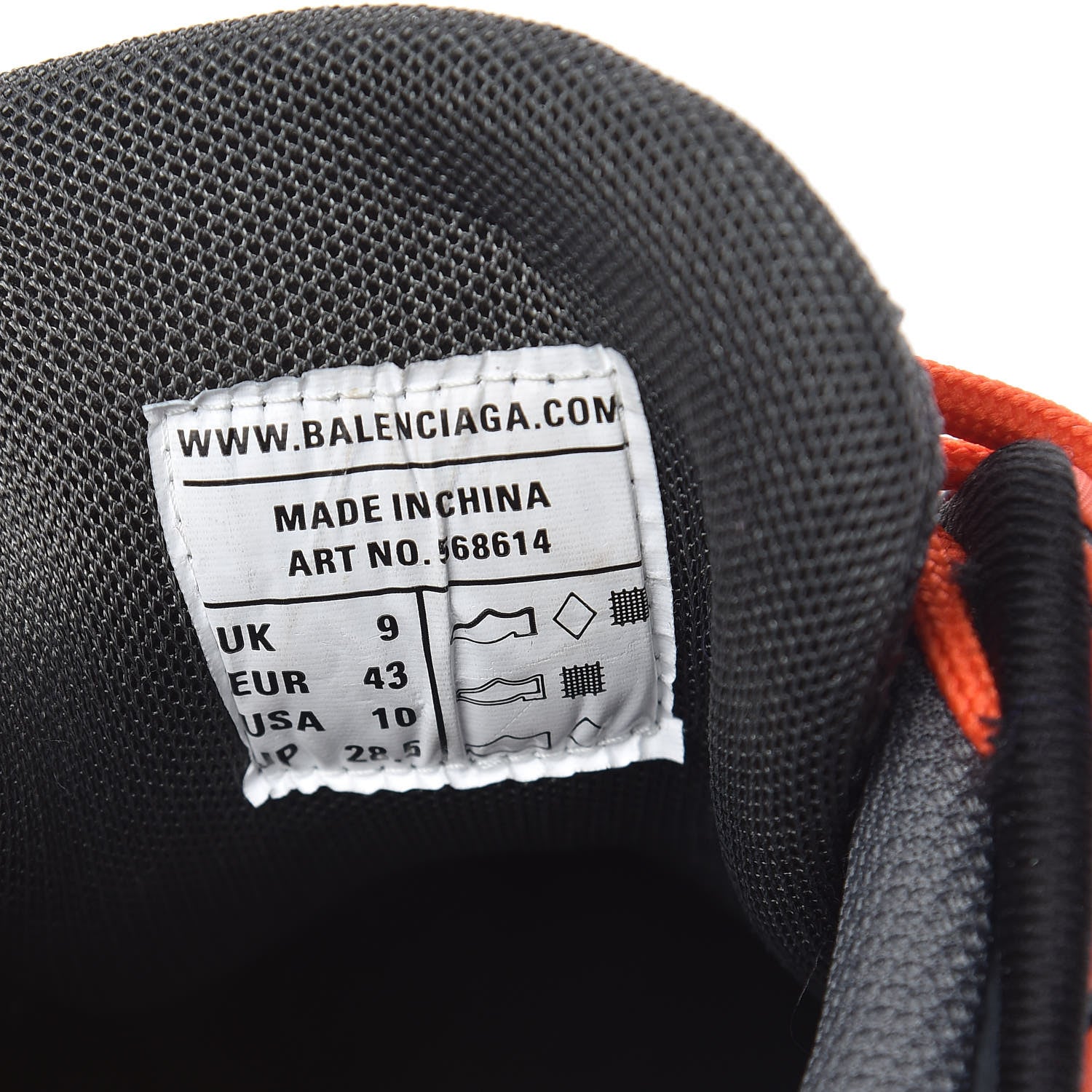 Balenciaga Rubber Mesh Bi-Color Mens Track.2 Open Sneakers 43 Orange Black 8 of 9
