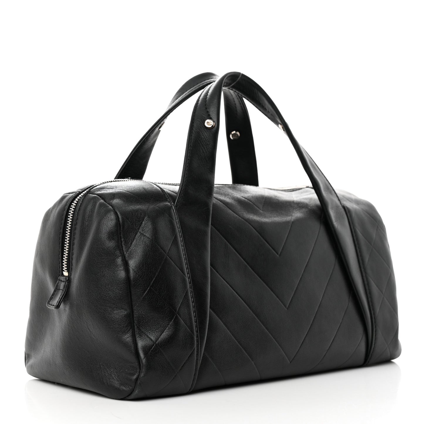 Calfskin Chevron CC All Day Long Boston Black