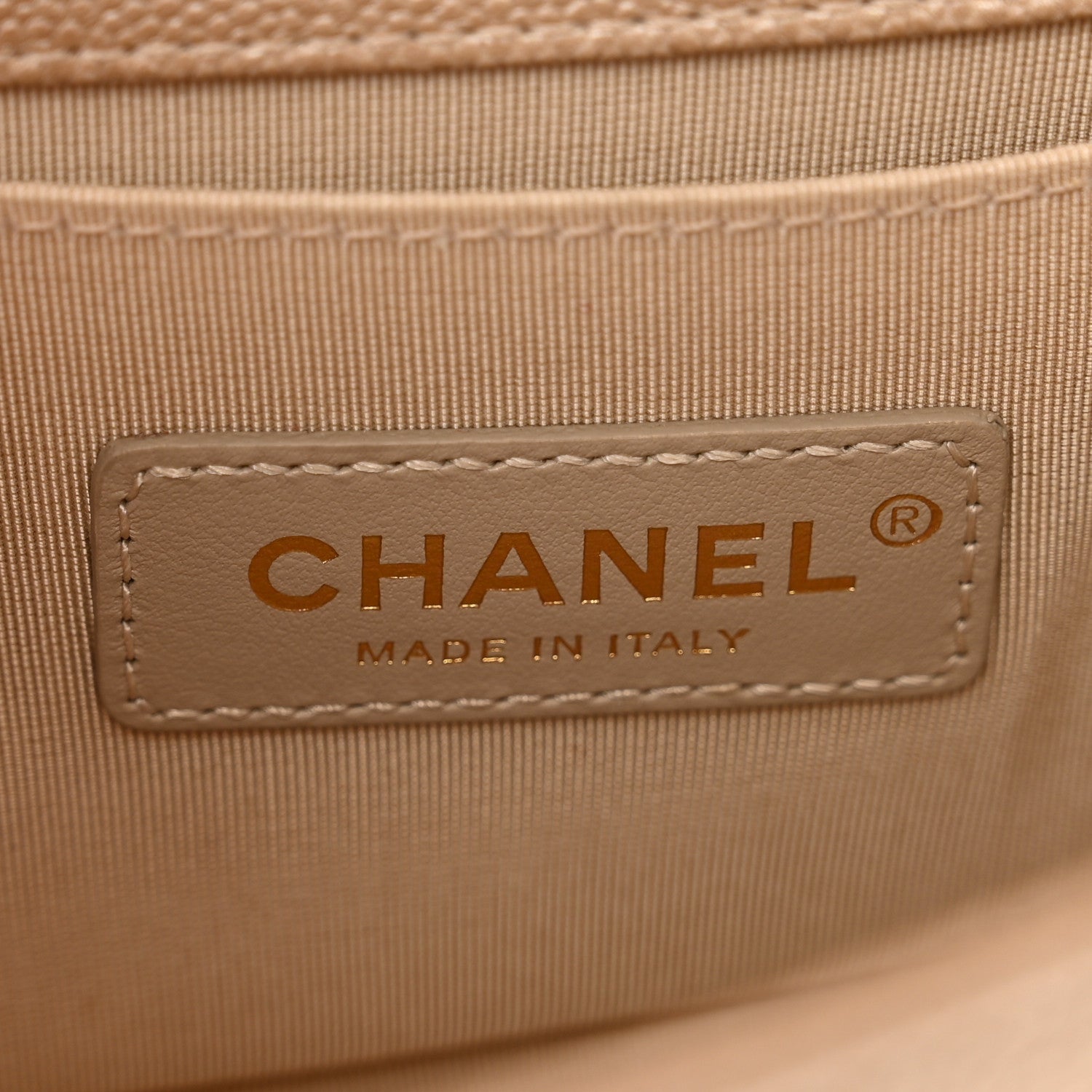 Chanel Iridescent Caviar Chevron Quilted Small Boy Flap Beige 7 of 10