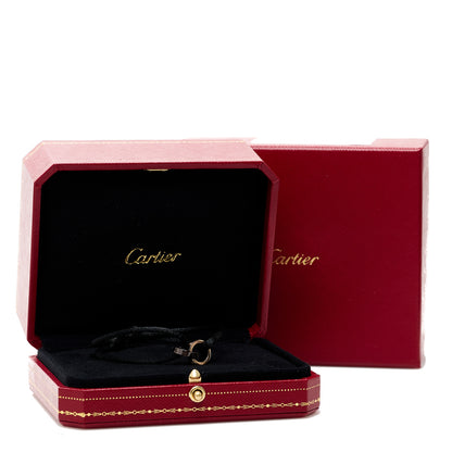 Cartier 18K Pink Gold Ceramic 4 Diamond LOVE Cord Bracelet Black 9 of 9