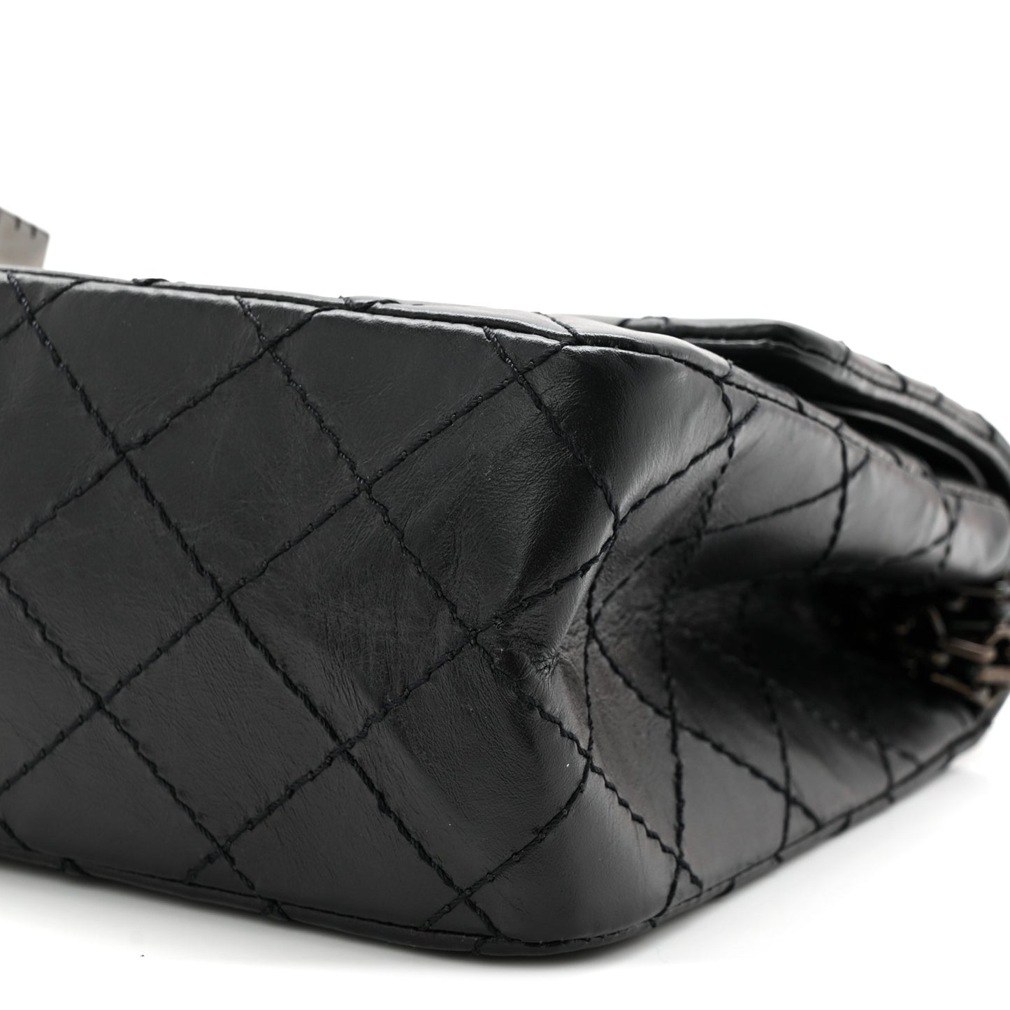 Aged Calfskin Quilted 2.55 Reissue 225 Flap So Black