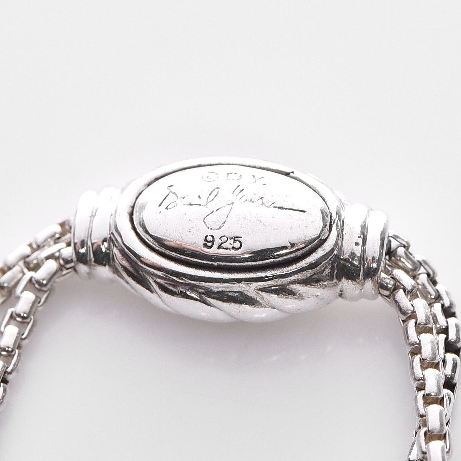 David Yurman Sterling Silver Black Onyx 8mm Spiritual Beads Adjustable Bracelet 3 of 4