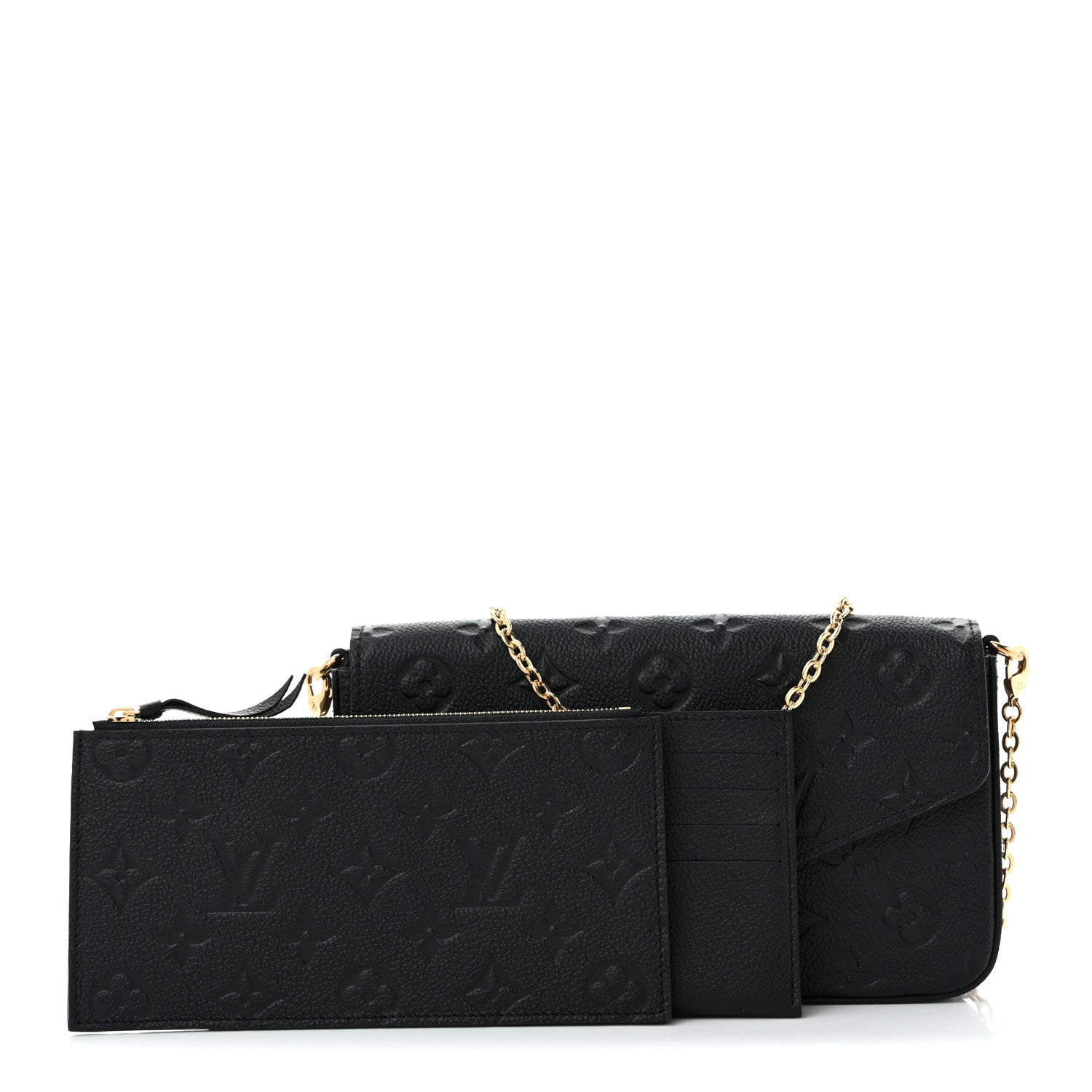 Louis Vuitton Empreinte Pochette Felicie Chain Wallet Black 2 of 9