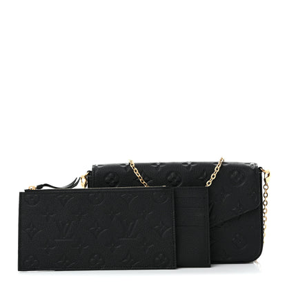 Louis Vuitton Empreinte Pochette Felicie Chain Wallet Black 2 of 9
