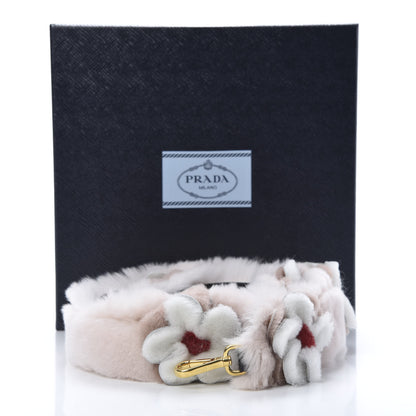 Prada Rabbit Fur Lapin Flowers Shoulder Strap Opale 5 of 5