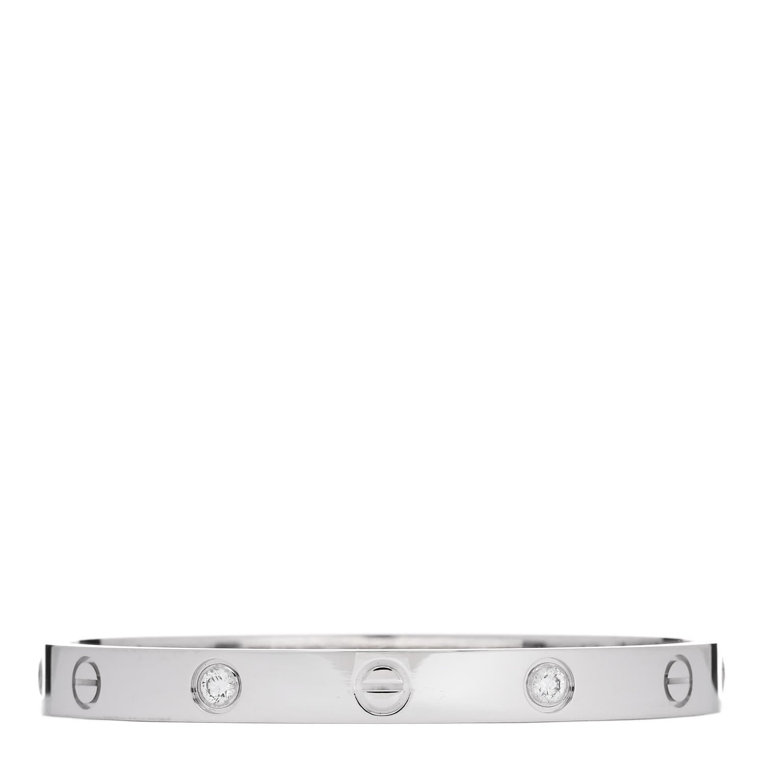 Cartier 18K White Gold 4 Diamond LOVE Bracelet 16 1 of 9