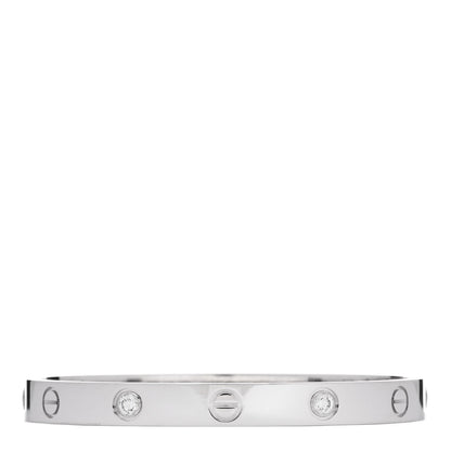 Cartier 18K White Gold 4 Diamond LOVE Bracelet 16 1 of 9