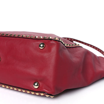 Valentino Garavani Vitello Medium Rockstud Tote Rosso Valentino 8 of 8