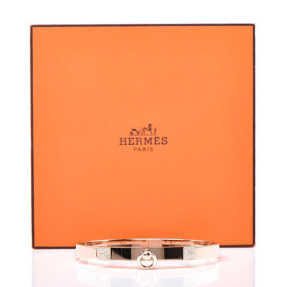 Hermes 18K Rose Gold Diamond PM Collier De Chien Bracelet XL 6 of 6