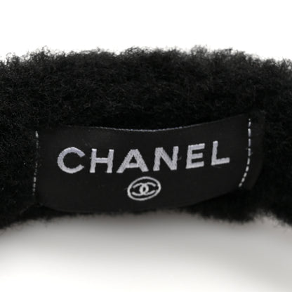 Chanel Shearling CC Ear Muffs Black 5 of 6