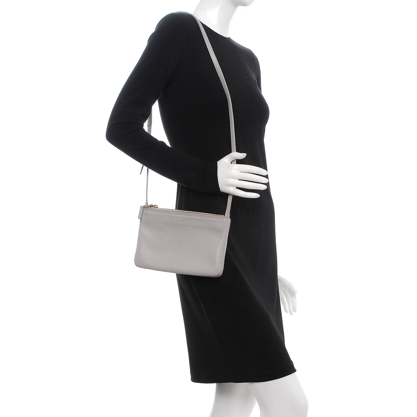 Lambskin Small Trio Crossbody Bag Gray