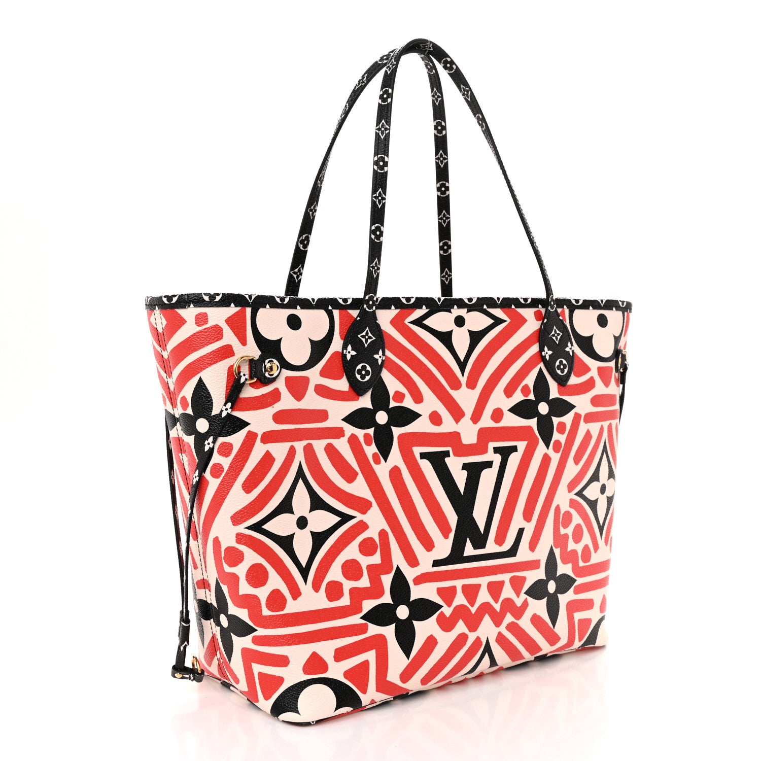 Louis Vuitton Monogram Giant Crafty Neverfull MM Creme Rouge Black 4 of 11