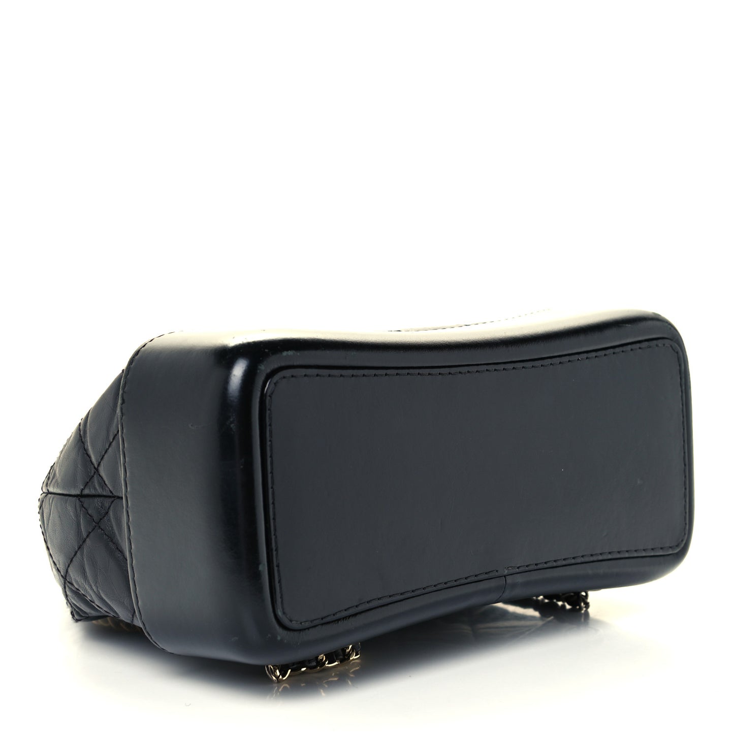 Aged Calfskin Quilted Small Gabrielle Backpack Black