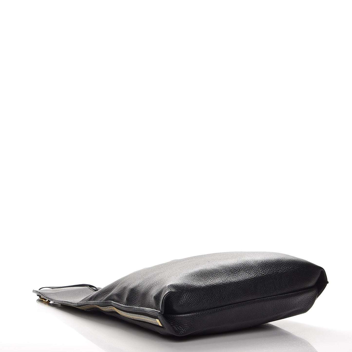 Grained Calfskin Large Alix Padlock Zip Shoulder Bag Black