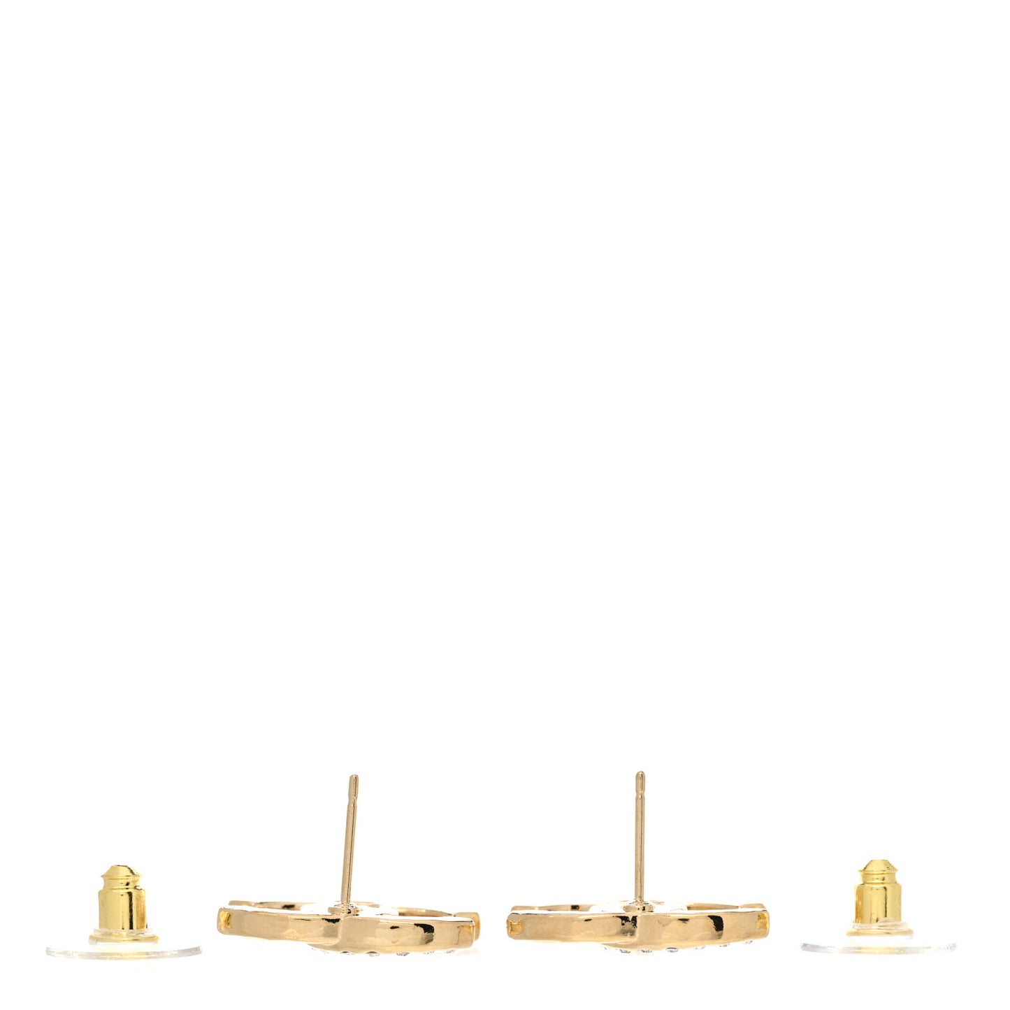 Crystal CC Logo Earrings Gold