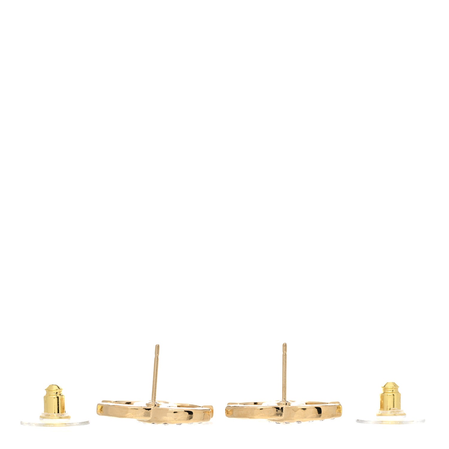 Chanel Crystal CC Logo Earrings Gold 3 of 4