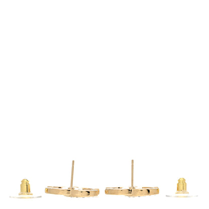 Chanel Crystal CC Logo Earrings Gold 3 of 4