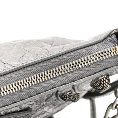 Balenciaga Metallic Agneau Arena Le Cagole Purse With Chain Mini Silver 9 of 9