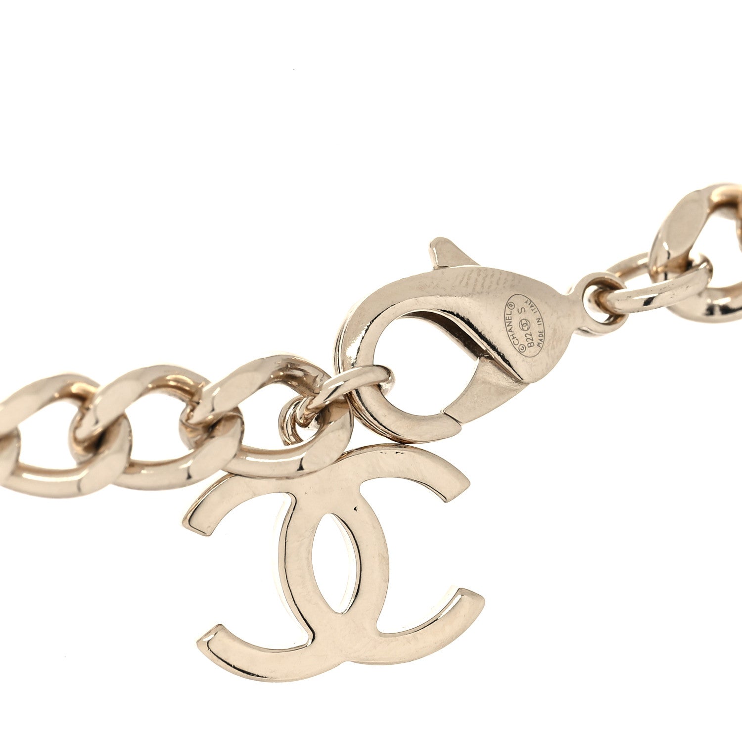 Chanel Pearl Crystal CC Chain Choker Necklace Gold 4 of 6