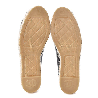Chanel Lambskin CC Espadrilles 36 Black 5 of 11