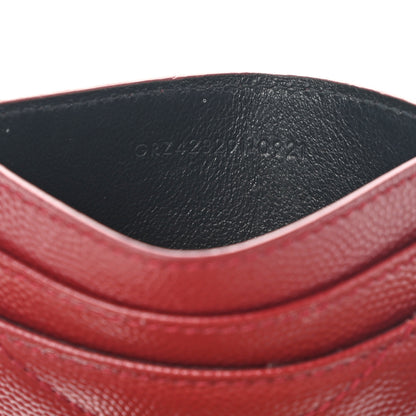 Saint Laurent Grain De Poudre Matelasse Chevron Monogram Credit Card Case Opyum Red 7 of 8