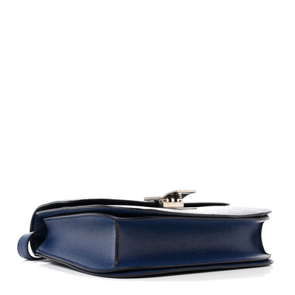 Celine Liege Calfskin Medium Classic Box Flap Bag Blue 4 of 12