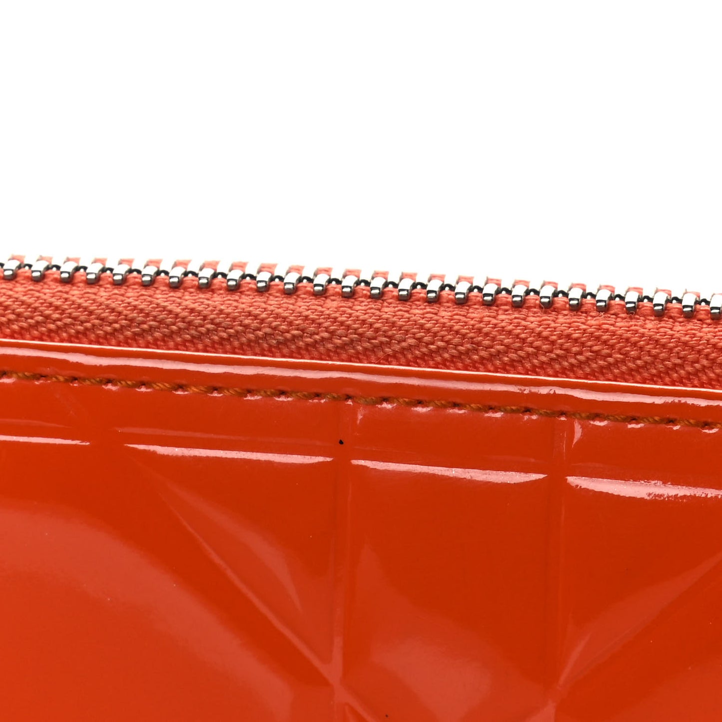 Patent Cannage Zip Around Wallet Orange