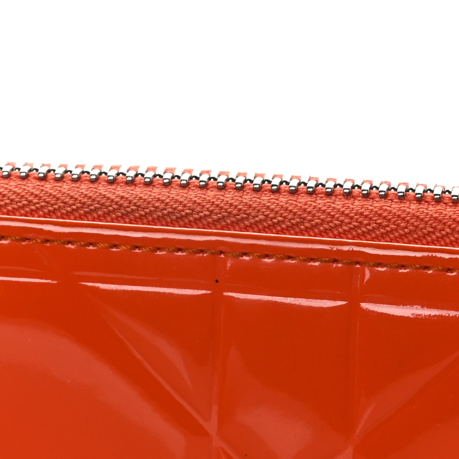 Christian Dior Patent Cannage Zip Around Wallet Orange 13 of 20