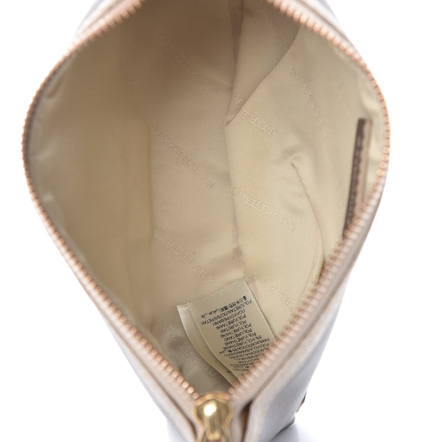 Burberry Calfskin Nude Check Medium Cosmetic Pouch Metallic Nude 5 of 9