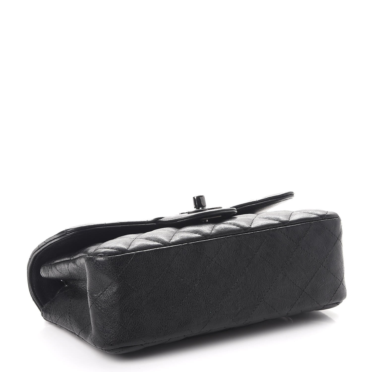 Chanel Crumpled Calfskin Quilted Mini Rectangular Flap So Black 4 of 7