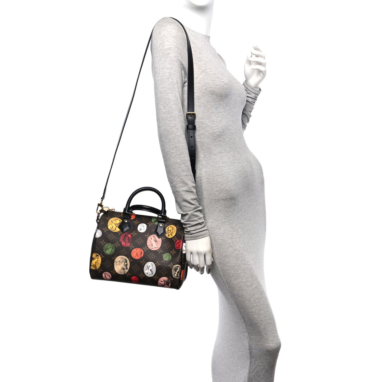 X FORNASETTI Monogram Cameo Speedy Bandouliere 25