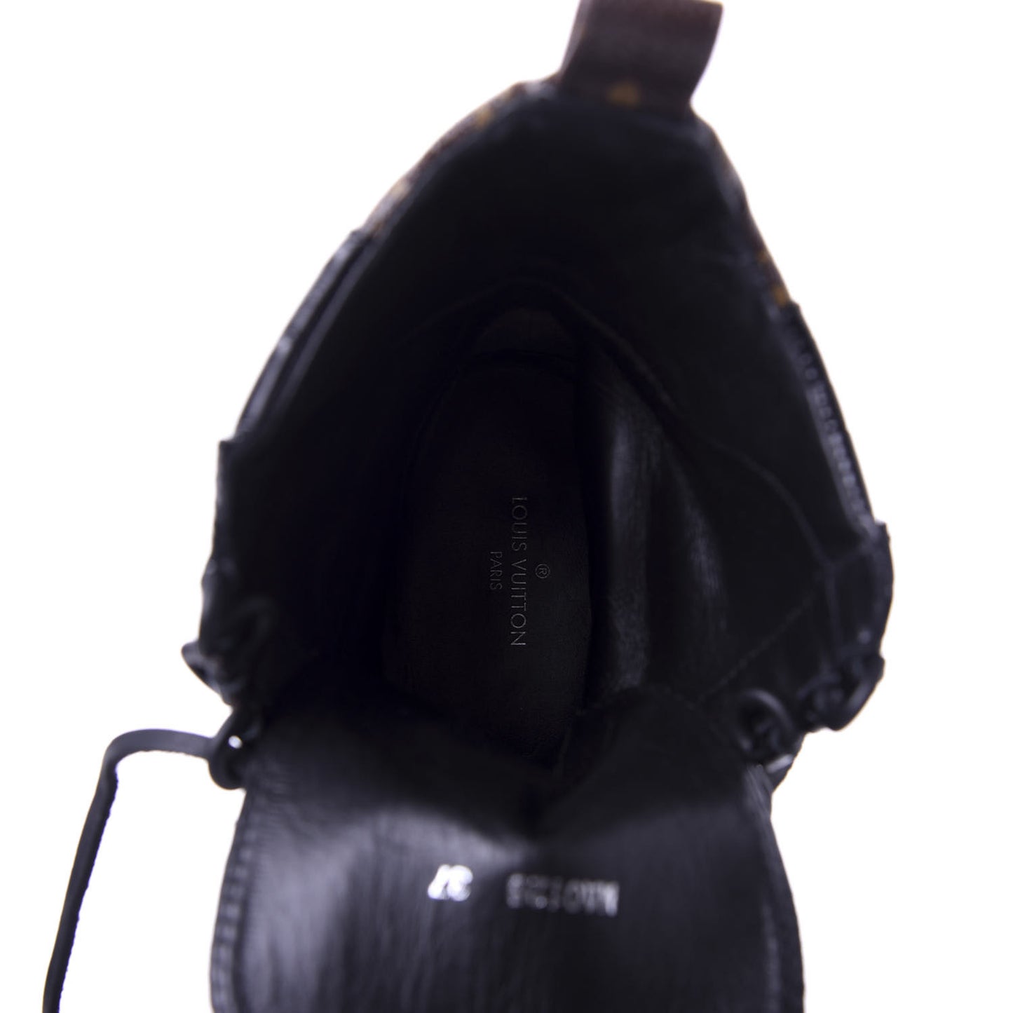 Suede Calfskin Monogram Laureate Platform Desert Boots 37 Black