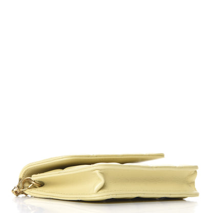 Chanel Lambskin Quilted Pearl Crush Clutch With Chain Yellow 3 of 11