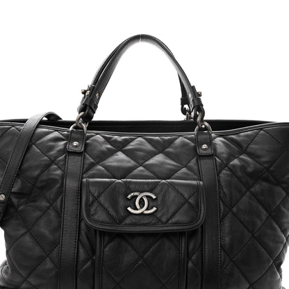 Chanel Calfskin Quilted Casual Riviera Tote Black 7 of 11