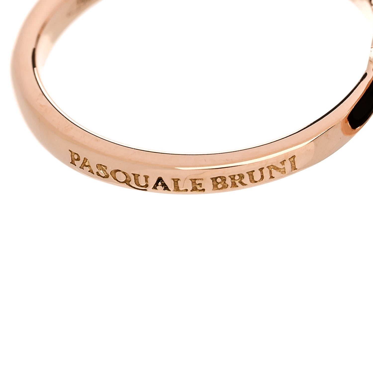 Pasquale Bruni 18K Rose Gold Diamond Black Onyx Petit Joli Ring 53 6.25 5 of 7