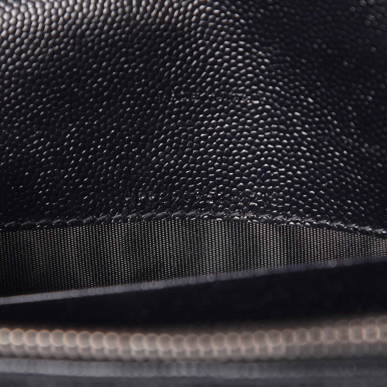 Saint Laurent Grain De Poudre Matelasse Chevron Monogram Envelope Chain Wallet Black 8 of 9
