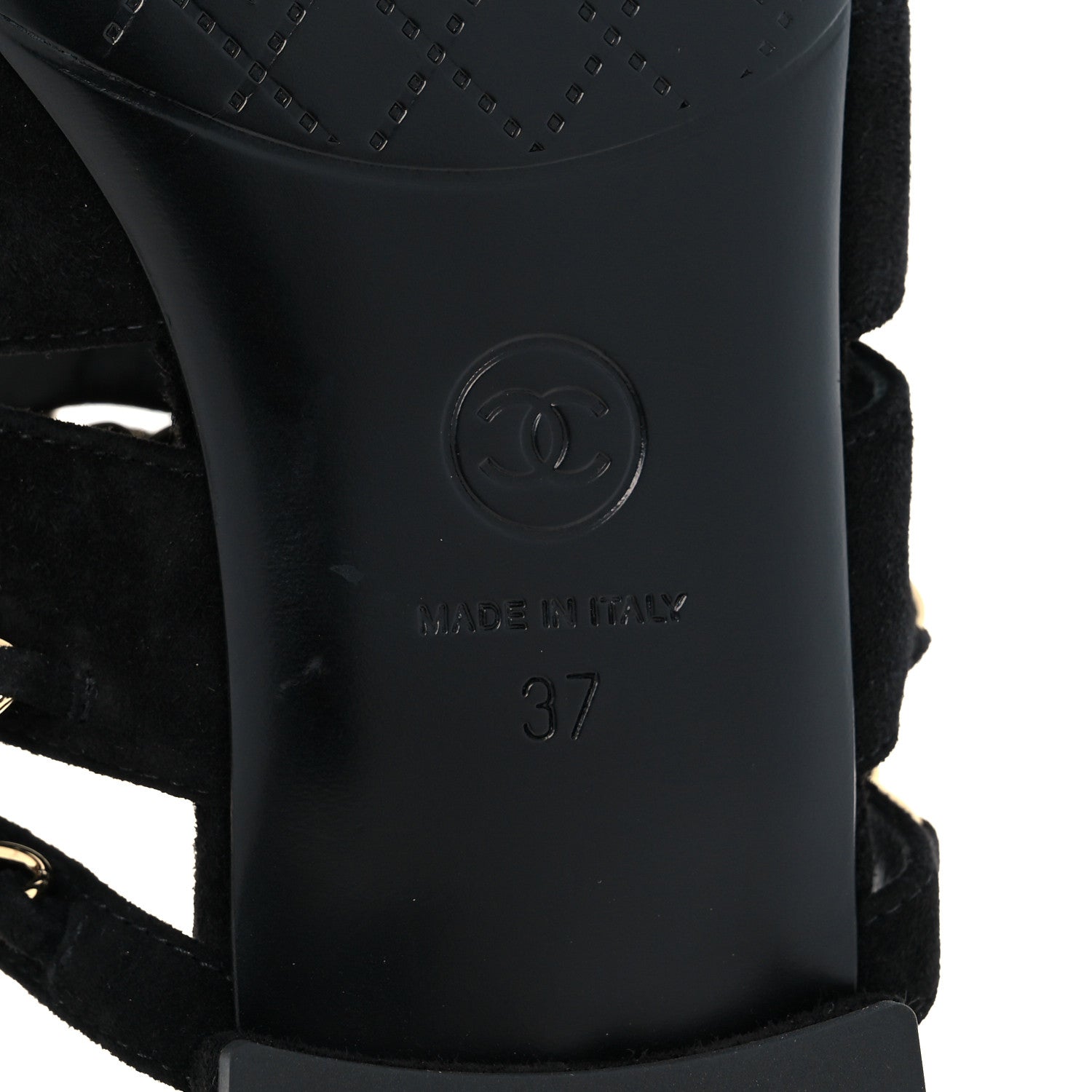 Chanel Suede Chain Mule Sandals 37 Black 6 of 8